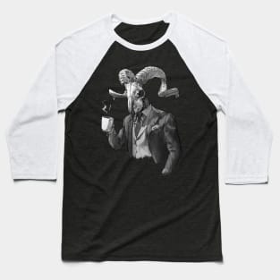 Humanoid Ram Skull in a Suit Baseball T-Shirt